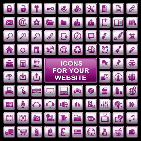  set of 92 computer icons for your websiteのイラスト素材