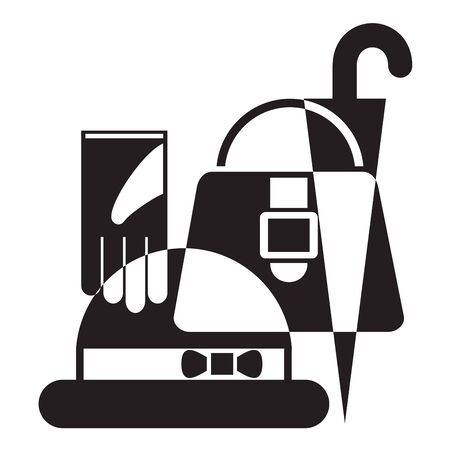 black and white icon of accessoriesのイラスト素材
