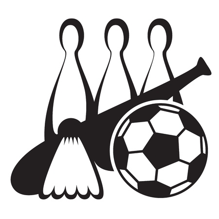 black and white icon of sports equipmentのイラスト素材