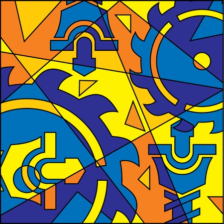 abstract background with images of toolsのイラスト素材
