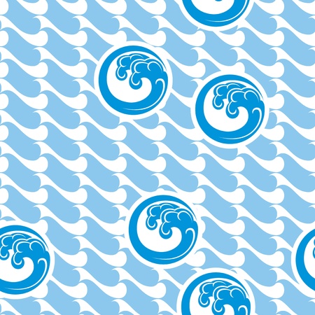 seamless background with traditional japanese marine background のイラスト素材