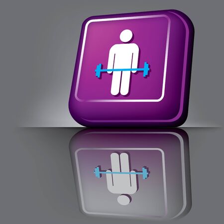 image volumetric computer button with the symbol of sports peopleのイラスト素材