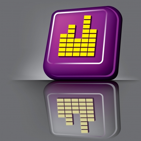 image volumetric computer button with the symbol of sound volumeのイラスト素材