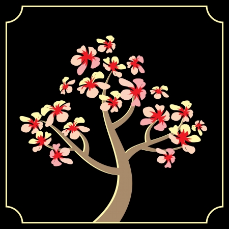 vector decorative image of blossom japanese cherry. Sakuraのイラスト素材