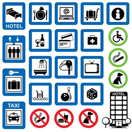 vector set of information symbols for the hotel.のイラスト素材