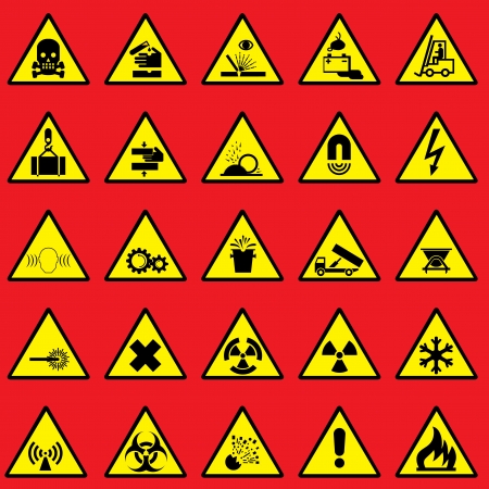 Set Vector Icons Of Warning Sign And Danger Symbolsのイラスト素材 ストックフォト 写真素材 のstock Foto ストックドットフォト