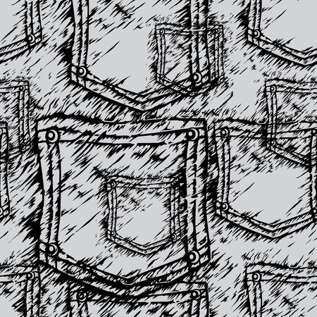 seamless background with jeans pocket のイラスト素材