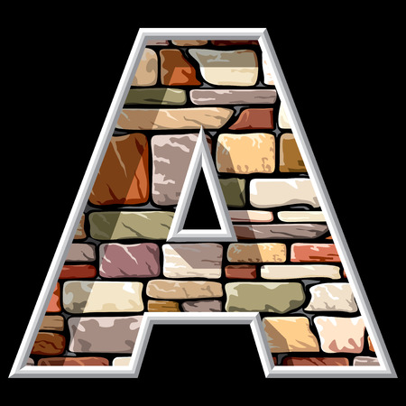 vector image of stone letter Aのイラスト素材