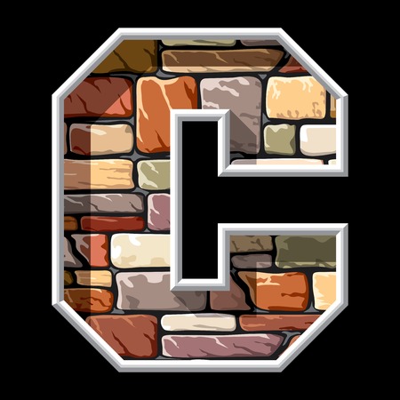 vector image of stone letter Cのイラスト素材