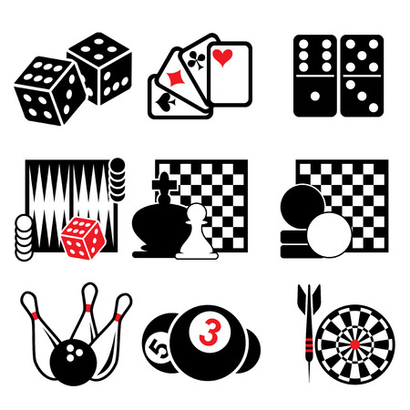set vector icons of active, casino and puzzle gamesのイラスト素材