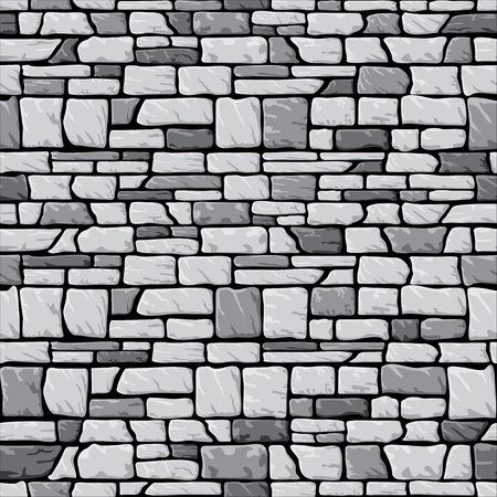 vector seamless pattern  with image of grey stone brickworkのイラスト素材