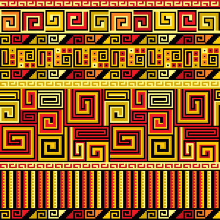 vector seamless background with Peruvian ornamentのイラスト素材