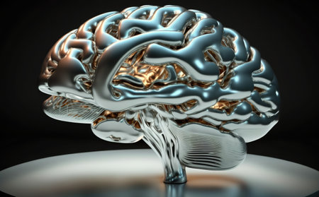 Human brain. 3D illustration. 3D CG. High resolution.の素材