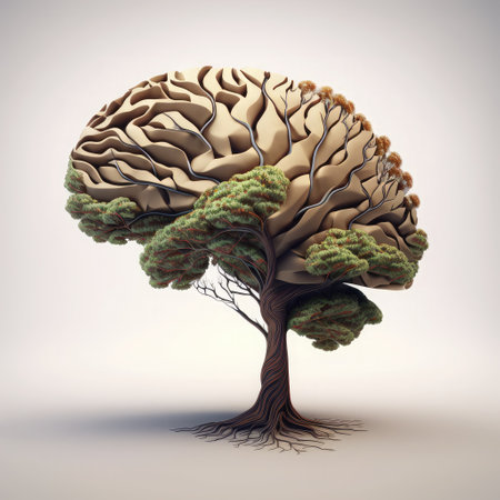 Tree in the form of a human brain. 3d illustration.の素材