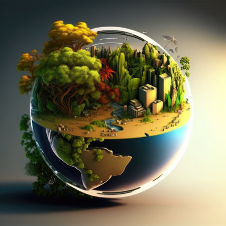 Planet earth in the form of a globe. 3D rendering.の素材