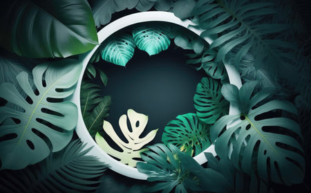Tropical leaves background, Color of the year 2019 concept.の素材