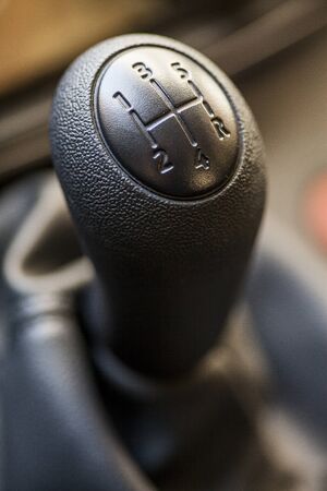 Closeup to a black gear change
