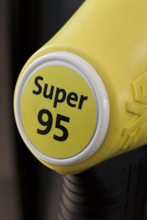 Detail of a petrol pump, Super 95の写真素材