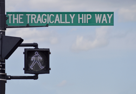 April 2012. Kingston, Ontario, Canada.  Photo taken June 2018.  Street was renamed to honor the band "The Hip" from Kingston. The original sign had not included the word 'The" in the title.のeditorial素材