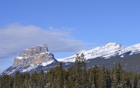 A view of the Rocky Mountains from the Trans Canada highway.の写真素材