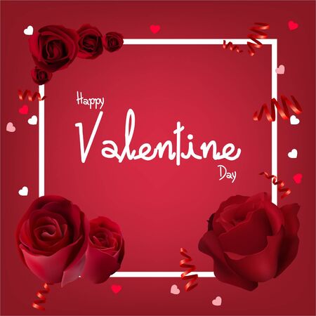 Valentine's Day Background With Roses vector illustrationのイラスト素材