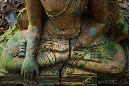 The old Buddha statue  at at Tunnel Temple Wat Umong Chiang Maiの写真素材