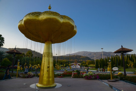 CHIANGMAI, THAILAND-January 25:The Royalparkrajapruek, View to the park with colorful flowers and landmark on January 25 ,2015 in Chiangmai, Thailand.のeditorial素材