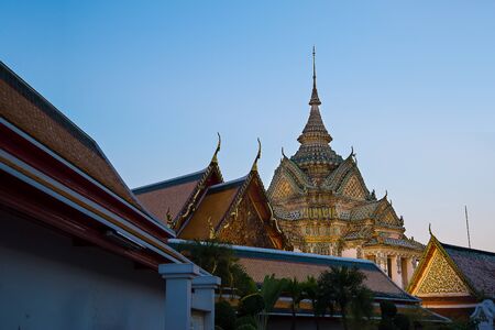 Thailand, Bangkok, Wat Po, Temple of the Reclining Buddhaの写真素材
