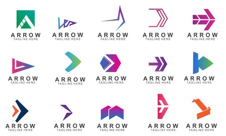 Set of arrow logo design with creative concept. Icon arrow vector illustration