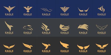 Set of Eagle logo with modern concept. Eagle icon design. Vector Illustrationのイラスト素材