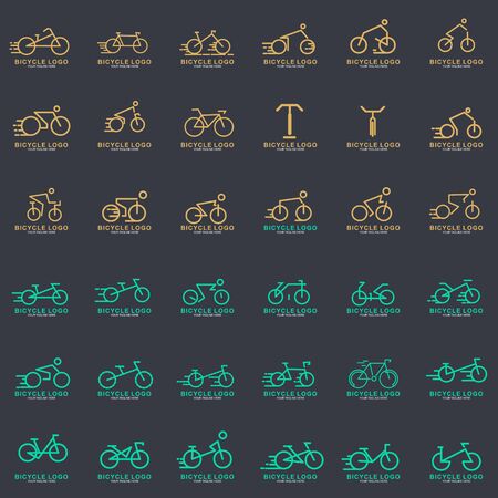 Set of Bicycle logo design template.  Cycling race vector icon illustrationのイラスト素材