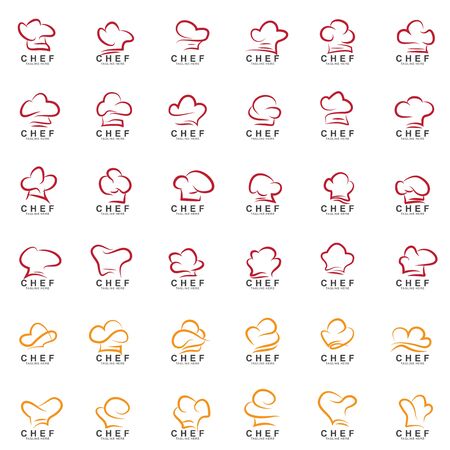 Set of Chef logo design with modern concept. Cooking chef vector template designのイラスト素材