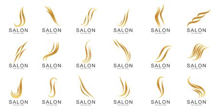 Set of Hair logo design template. Icon hair vectorのイラスト素材