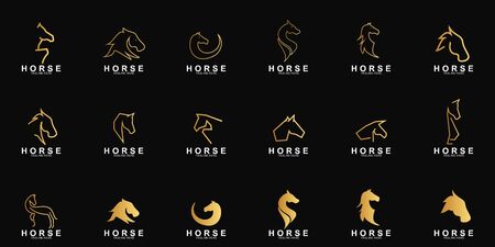 Set of Horse Logo with modern concept. Icon horse vector illustrationのイラスト素材