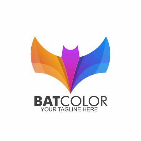 set of bat logo colorful design. abstract icon bat vector illustration.のイラスト素材
