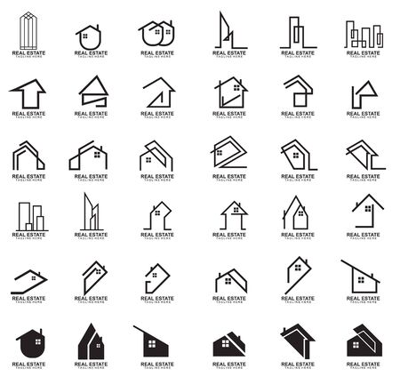 Set of Real estate logo design. modern and elegant style design.のイラスト素材