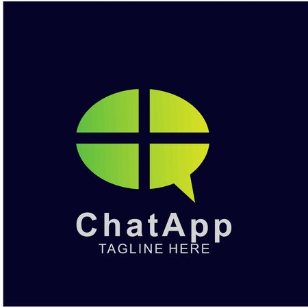 Abstract chat app logo design. Icon chat Dialogue and discussion vector illustrationのイラスト素材