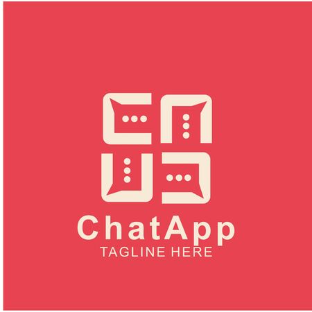 Abstract chat app logo design. Icon chat Dialogue and discussion vector illustrationのイラスト素材