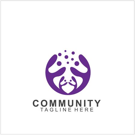 Team Work Logo Design. Social Network Family Friends icon. Vector illustrationのイラスト素材