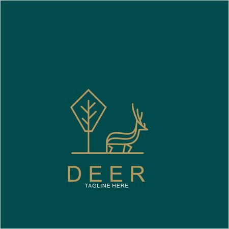 Deer logo design with modern concept. Icon deer design. vector illustrationのイラスト素材