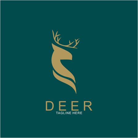 Deer logo design with modern concept. Icon deer design. vector illustrationのイラスト素材