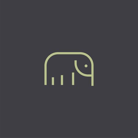 Elephant Logo Design with modern concept. Icon elephant vectorのイラスト素材
