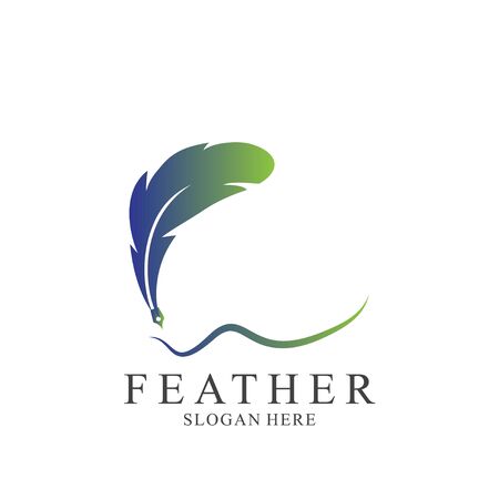 Feather logo design with modern concept. Icon feather vector templateのイラスト素材