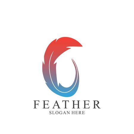 Feather logo design with modern concept. Icon feather vector templateのイラスト素材