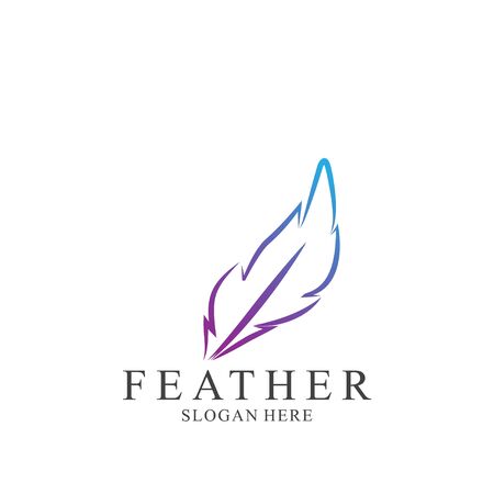 Feather logo design with modern concept. Icon feather vector templateのイラスト素材
