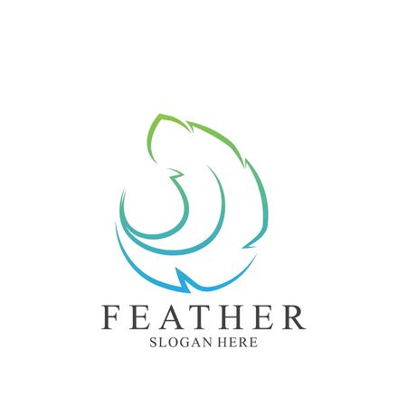 Feather logo design with modern concept. Icon feather vector templateのイラスト素材