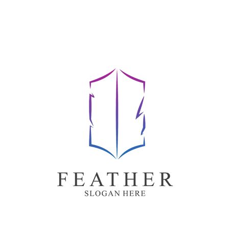 Feather logo design with modern concept. Icon feather vector templateのイラスト素材
