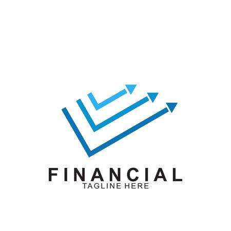 Financial and accounting business logo design. Icon financial vectorのイラスト素材