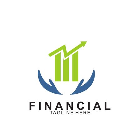 Financial and accounting business logo design. Icon financial vectorのイラスト素材