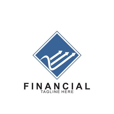 Financial and accounting business logo design. Icon financial vectorのイラスト素材